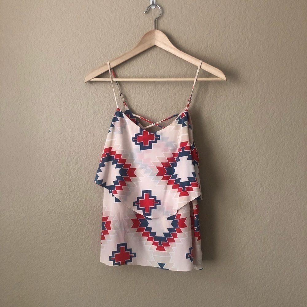 Myne geometric tribal silk top